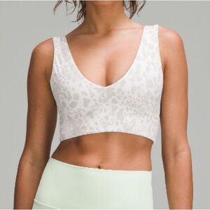 White Leopard Print Lululemon Align V-Neck Bra Light Support, A/B